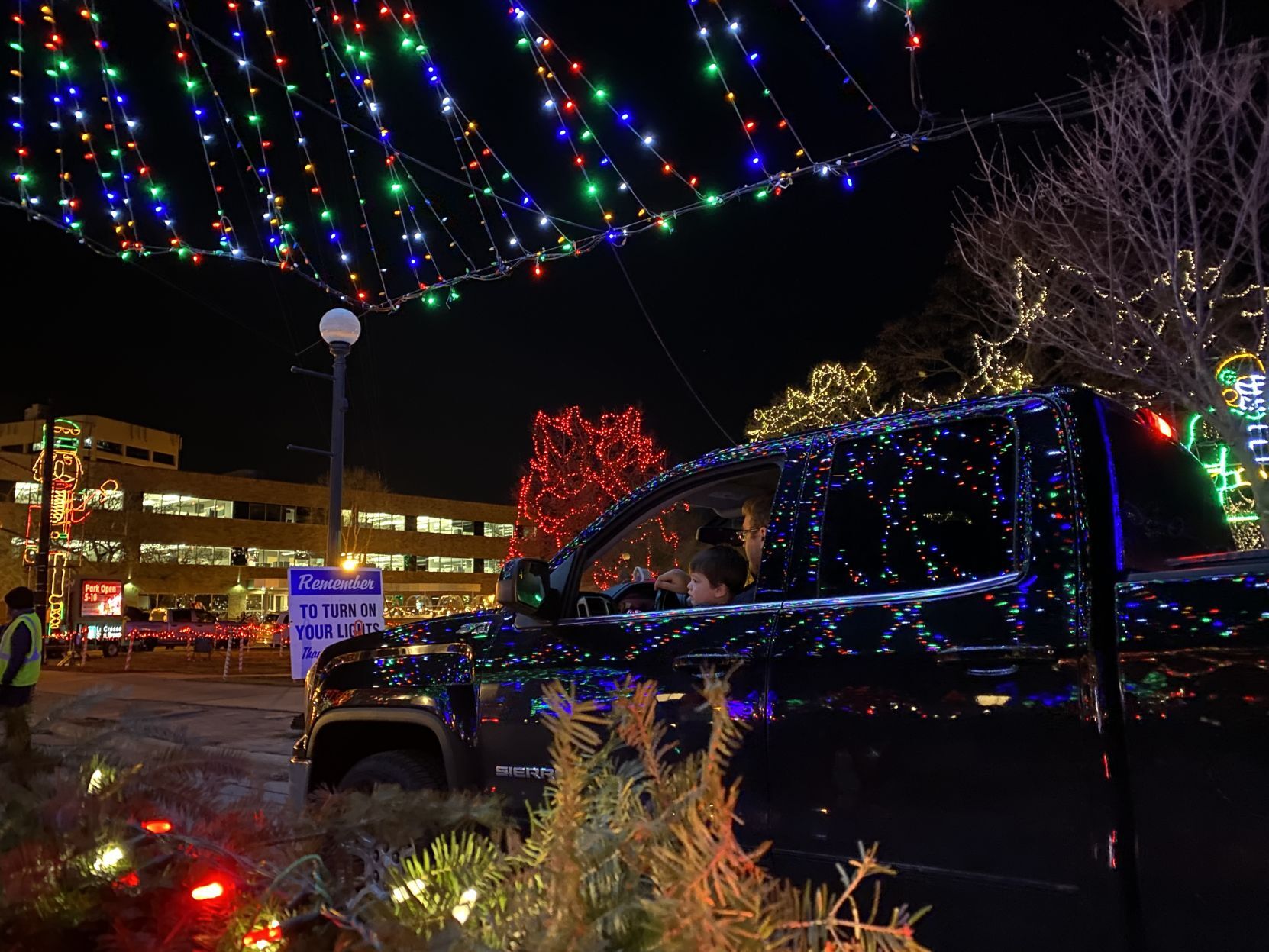 Checking out the lights
